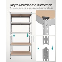 Songmics 5Tier Storage Shelves Set Of 2 Garage Storage Boltless Assembly Adjustable Shelving Units 177 X 354 X 709 Inche