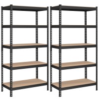 Songmics 5Tier Storage Shelves Set Of 2 Garage Storage Boltless Assembly Adjustable Shelving Units 177 X 354 X 709 Inche