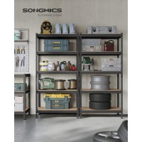 Songmics 5Tier Storage Shelves Set Of 2 Garage Storage Boltless Assembly Adjustable Shelving Units 177 X 354 X 709 Inche