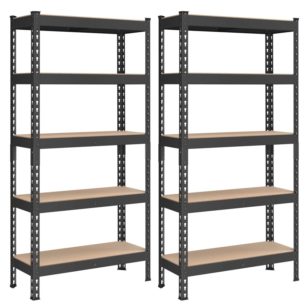 Songmics 5Tier Storage Shelves Set Of 2 Garage Storage Boltless Assembly Adjustable Shelving Units 118 X 295 X 591 Inche