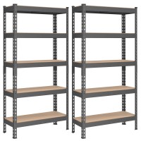 Songmics 5Tier Storage Shelves Set Of 2 Garage Storage Boltless Assembly Adjustable Shelving Units 118 X 295 X 591 Inche