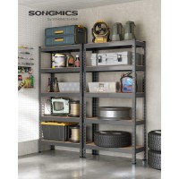 Songmics 5Tier Storage Shelves Set Of 2 Garage Storage Boltless Assembly Adjustable Shelving Units 118 X 295 X 591 Inche