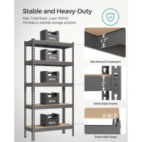 Songmics 5Tier Storage Shelves Set Of 2 Garage Storage Boltless Assembly Adjustable Shelving Units 118 X 295 X 591 Inche