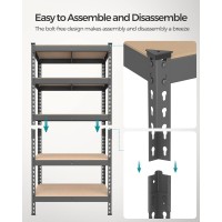 Songmics 5Tier Storage Shelves Set Of 2 Garage Storage Boltless Assembly Adjustable Shelving Units 118 X 295 X 591 Inche