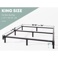 Rldvay Kingsize Bedframe 7 Inch Metal Kingbedframe For Box Spring Quick Easy Assembly Heavy Duty Bed Frame King Noise F