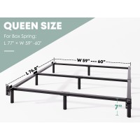 Rldvay 7 Inch Metal Queenbedframe For Box Spring Quick Easy Assembly Heavy Duty Queen Size Noise Free Black