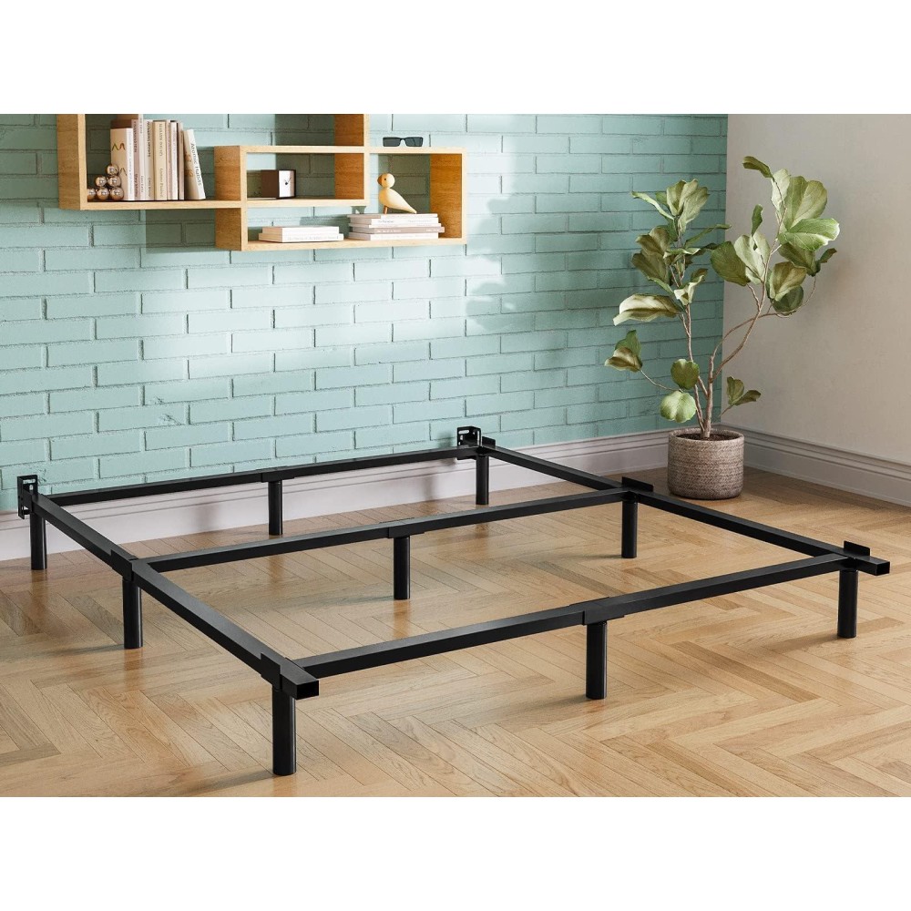 Rldvay Fullsize 7 Inch Metal Bedframefull For Box Spring Quick Easy Assembly Heavy Duty Noise Free Black