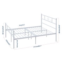 Weehom Queen Bed Frame With Headboard And Footboard Metal Platform Bed Frame Mattress Foundation Steel Slat Support Under Bed St