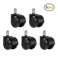 2 Inch Black Silent Stemless Caster,Office Chair Wheels Replacement Chair Casters,Furniture Casters, Replacement Swivel Chair Accessories,5Pcs,150Kg Capacity.