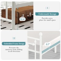 Hoomic Full Size Metal Platform Bed Frame/Victorian Style Iron-Art Headboard And Footboard / 14 Inches Mattress Foundation For Storage/No Box Spring Needed/Easy Assembly/Off-White