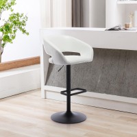 Vogue Furniture Direct Adjustable Bar Stool With Hollow Back And Arms Modern Pu Leather Swivel Barstool Airlift Counter Height