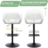 Vogue Furniture Direct Adjustable Bar Stool With Hollow Back And Arms Modern Pu Leather Swivel Barstool Airlift Counter Height