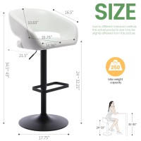 Vogue Furniture Direct Adjustable Bar Stool With Hollow Back And Arms Modern Pu Leather Swivel Barstool Airlift Counter Height