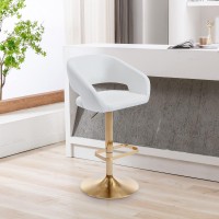 Vogue Furniture Direct Adjustable Bar Stool With Hollow Back And Arms Modern Pu Leather Swivel Barstool Airlift Counter Height