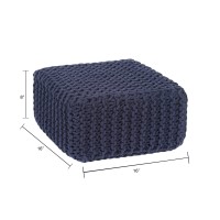 Redearth Cube Low Pouf Foot Stool Ottoman Hand Knitted Poof Cord Boho Pouffe Home D Cor Stuffed Footrest For Living Ro