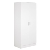 Madesa Wardrobe Cabinet With 2 Doors, Space For Storage, Ample Shelf - White, 71??H X 20??D X 31??L