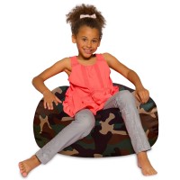 Posh Creations Bean Bag Chair For Kids Teens And Adults Includes Removable And Machine Washable Cover Soft Nylon Camo Green