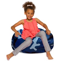 Posh Creations Bean Bag Chair For Kids Teens And Adults Includes Removable And Machine Washable Cover Soft Nylon Camo Blue