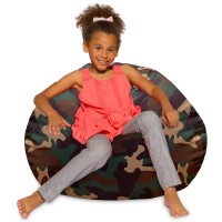 Posh Creations Bean Bag Chair For Kids Teens And Adults Includes Removable And Machine Washable Cover Soft Nylon Camo Green