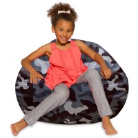 Posh Creations Bean Bag Chair For Kids Teens And Adults Includes Removable And Machine Washable Cover Soft Nylon Camo Dark