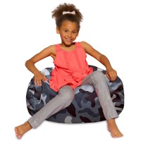 Posh Creations Bean Bag Chair For Kids Teens And Adults Includes Removable And Machine Washable Cover Soft Nylon Camo Dark