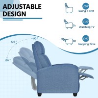 Yaheetech Fabric Recliner Chair Sofa Ergonomic Adjustable Single Sofa With Thicker Seat Cushion Modern Home Theater Seating For