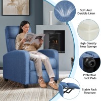 Yaheetech Fabric Recliner Chair Sofa Ergonomic Adjustable Single Sofa With Thicker Seat Cushion Modern Home Theater Seating For