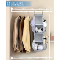 Sleeping Lamb Short Hanging Shoe Organizer For Closet Storage With Mesh Side Pockets Holds 8 Pairs Hanging Shoe Rack Hanger Rv