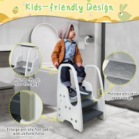 Toddler Step Stool For Bathroom Sink Adjustable Kids 3 Step Stool With Handles And Safety Non-Slip Pads Toddler Kitchen Stool Helper For Toilet Potty Training & Children Step Ladder Learning Helper