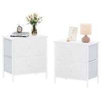 Boluo White Nightstands Set Of 2 - Nightstand And Dresser Sets Night Stand Dresser For Bedroom End Table With Fabric Drawers Organizer Modern