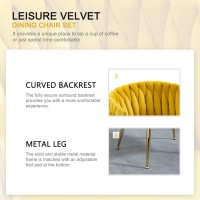 Nrizc Woven Dining Chairs Set Of 6 Velvet Upholstered Dining Chairs With Gold Metal Legs Modern Accent Chairs For Living Room