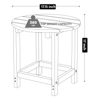 Lzrs Round Adirondack Side Table End Table Outdoor Side Tables For Patio Backyard Pool Indoor Companion Easy Maintenance W