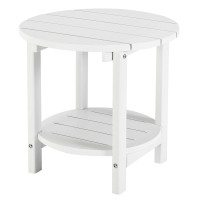 Lzrs Round Adirondack Side Table Double End Table Outdoor Side Tables For Patio Backyard Pool Indoor Companion Easy Maintena