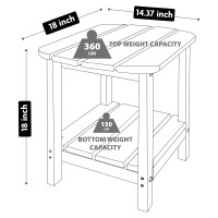 Lzrs Double Adirondack Side Table Outdoor Side Tables End Tables For Patio Backyard Pool Indoor Companion Easy Maintenance