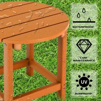 Lzrs Round Adirondack Side Table End Table Outdoor Side Tables For Patio Backyard Pool Indoor Companion Easy Maintenance W