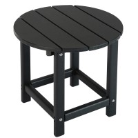 Lzrs Round Adirondack Side Table End Table Outdoor Side Tables For Patio Backyard Pool Indoor Companion Easy Maintenance W