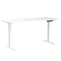 Vivo Electric Height Adjustable 60 X 24 Inch Memory Stand Up Desk, White Dry Erase Solid One-Piece Table Top, White Frame, Standing Workstation With Preset Controller, 1B Series, Desk-Kit-1W6We