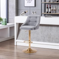 Brage Living Swivel Bar Stool With Back Adjustable Fabric Tufted Barstool Upholstered Counter Height Airlift Bar Chair For Kit