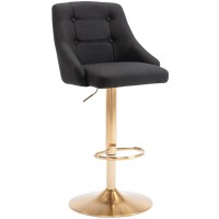 Brage Living Swivel Bar Stool With Back Adjustable Fabric Tufted Barstool Upholstered Counter Height Airlift Bar Chair For Kit