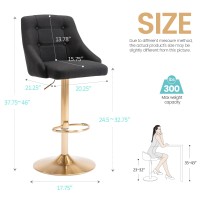 Brage Living Swivel Bar Stool With Back Adjustable Fabric Tufted Barstool Upholstered Counter Height Airlift Bar Chair For Kit