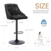 Brage Living Swivel Bar Stool With Back Adjustable Fabric Tufted Barstool Upholstered Counter Height Airlift Bar Chair For Kit