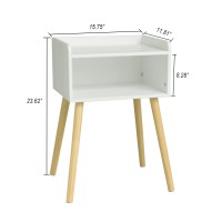 Maxsmeo White Nightstand Small Bed Side Table For Small Spaces Mid Century Modern Nightstand End Table With Storage And Solid W