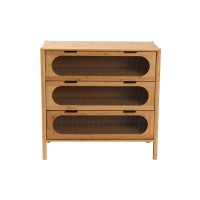 Baxton Studio Naresh MidCentury Modern Transitional Natural Brown Bamboo Wood 3Drawer Storage Cabinet