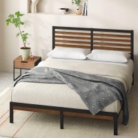 Zinus Kai Bamboo And Metal Platform Bed Frame With Headboard / No Box Spring Needed / Easy Assembly, King