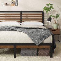 Zinus Kai Bamboo And Metal Platform Bed Frame With Headboard / No Box Spring Needed / Easy Assembly, King