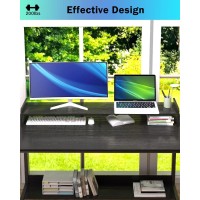 Woodynlux Computer Desk With Shelves 43 Inch Gaming Writing Desk Study Pc Table Workstation With Storage For Home Office Livi