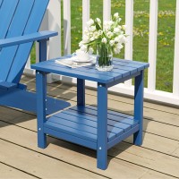 Udpatio Outdoor Side Table For Patio 19 X 16 Inches Adirondack Table Poolside Patio Table Hdpe End Table For Outside Backyard