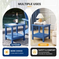 Udpatio Outdoor Side Table For Patio 19 X 16 Inches Adirondack Table Poolside Patio Table Hdpe End Table For Outside Backyard