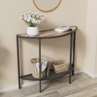 Saygoer Console Table 2 Tier Narrow Entryway Table With Storage Shelves Half Moon Sofa Couch Table Industrial Small Entry Way Ta