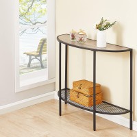 Saygoer Console Table 2 Tier Narrow Entryway Table With Storage Shelves Half Moon Sofa Couch Table Industrial Small Entry Way Ta